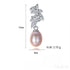Cz Leaves Sterling Silver Pearl Dangling Earrings Cal